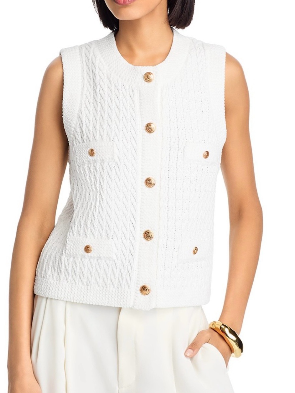 Aqua knit sweater vest